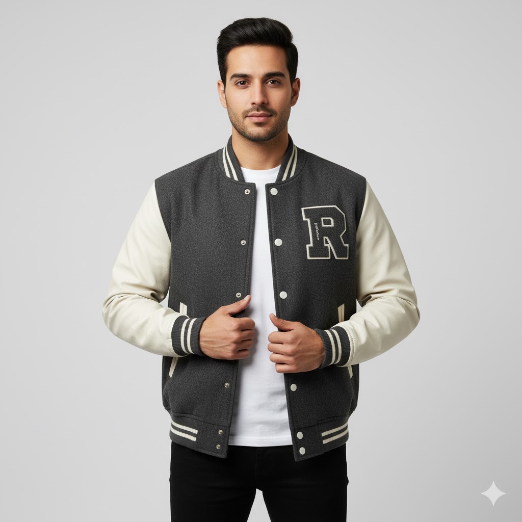 Men's Wool-Blend Letterman Jacket