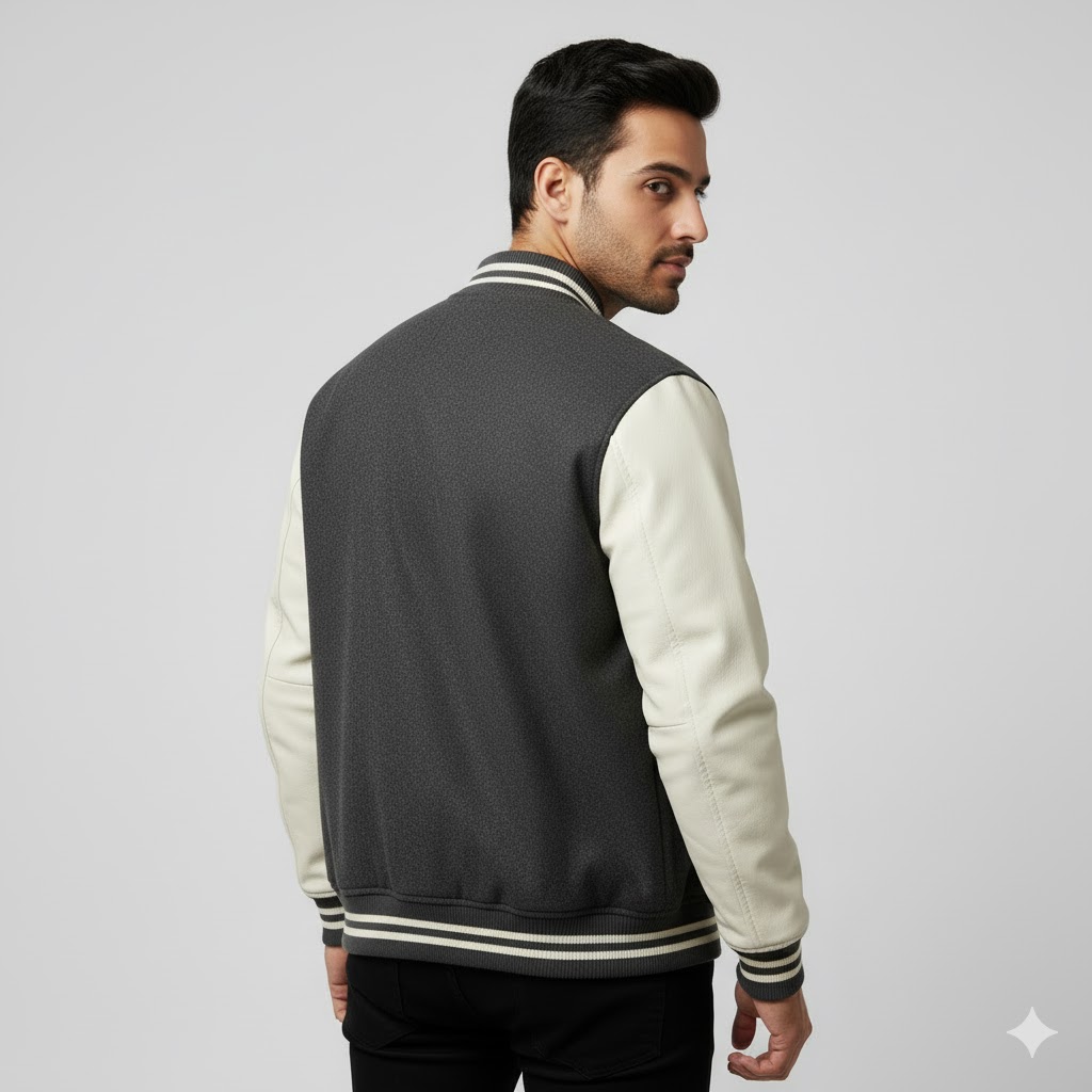Men's Wool-Blend Letterman Jacket - Image 2