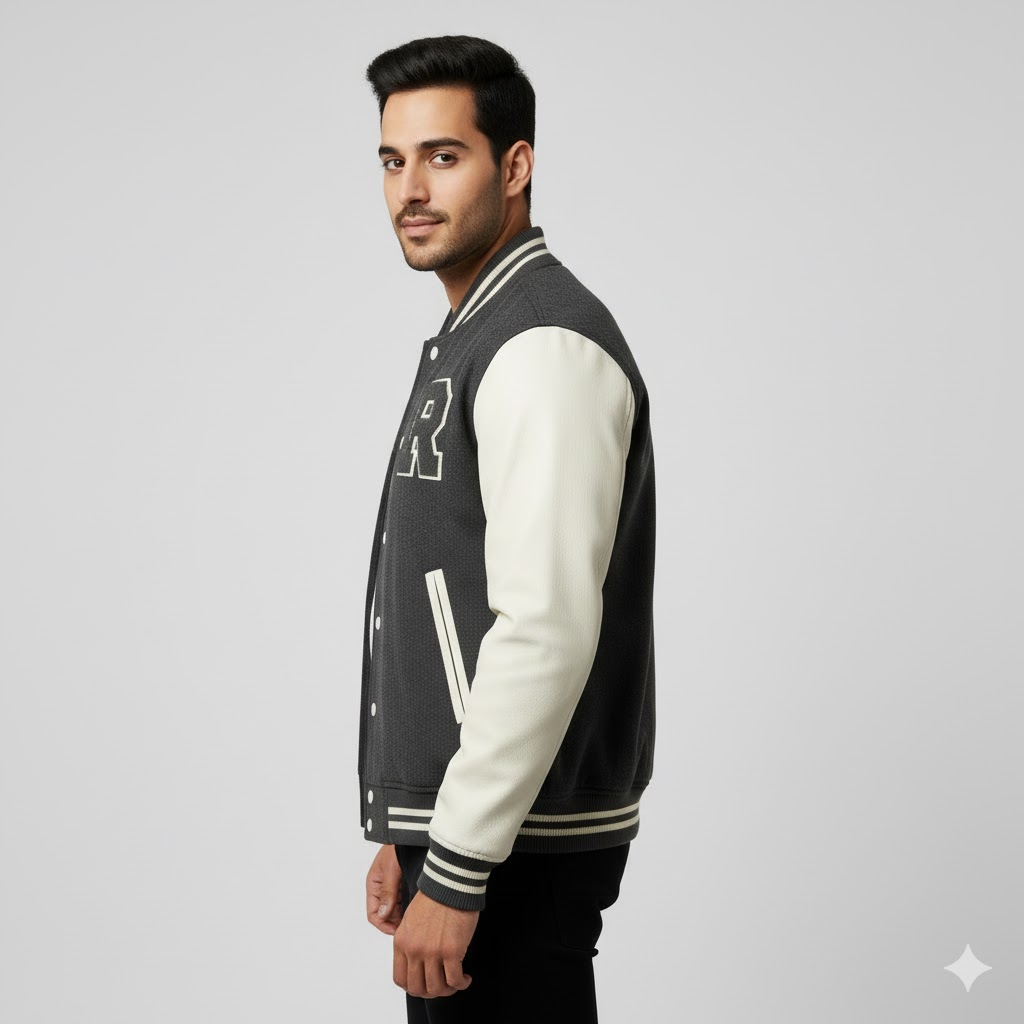 Men's Wool-Blend Letterman Jacket - Image 3