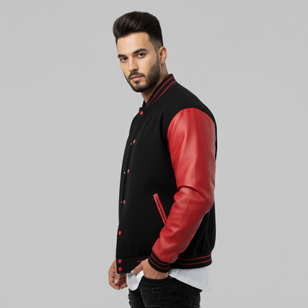 Men's Wool-Blend Letterman Jacket - Image 2
