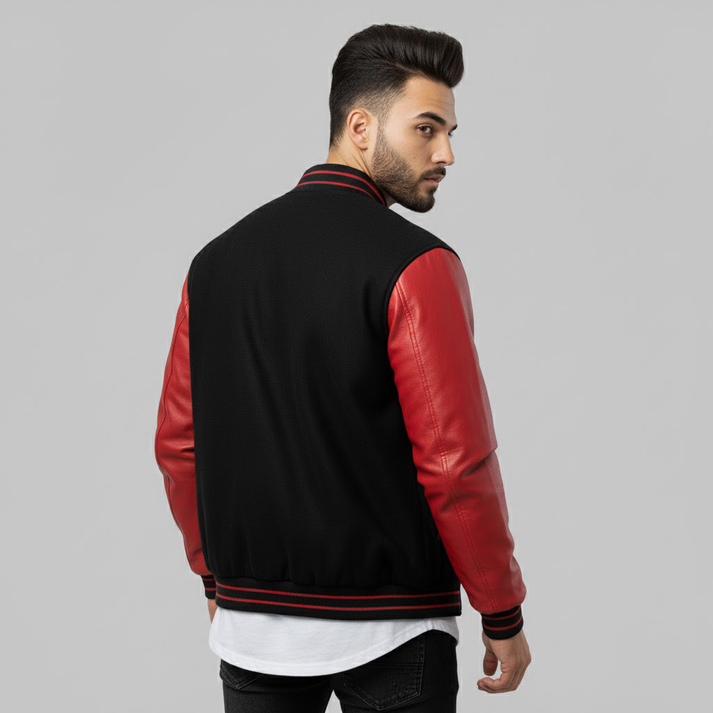 Men's Wool-Blend Letterman Jacket - Image 3