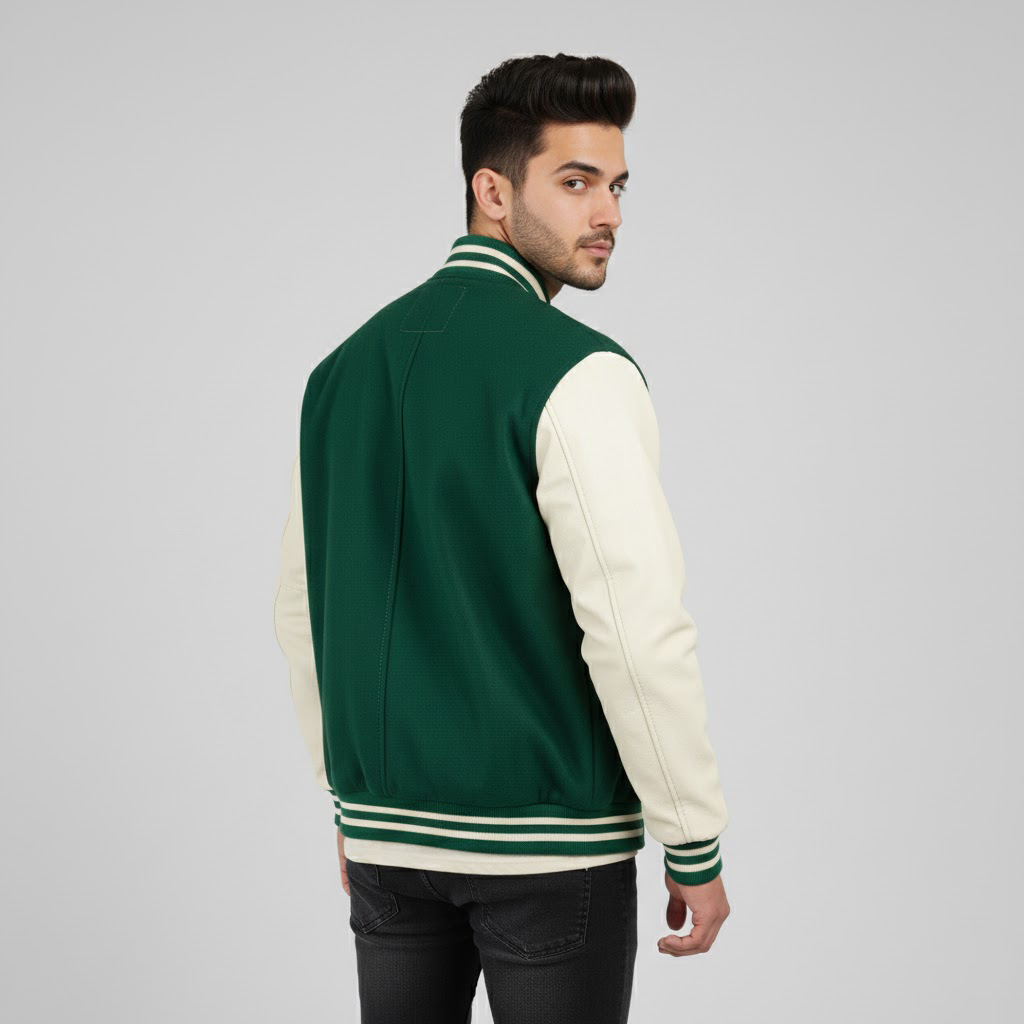 Men's Wool-Blend Letterman Jacket - Image 2