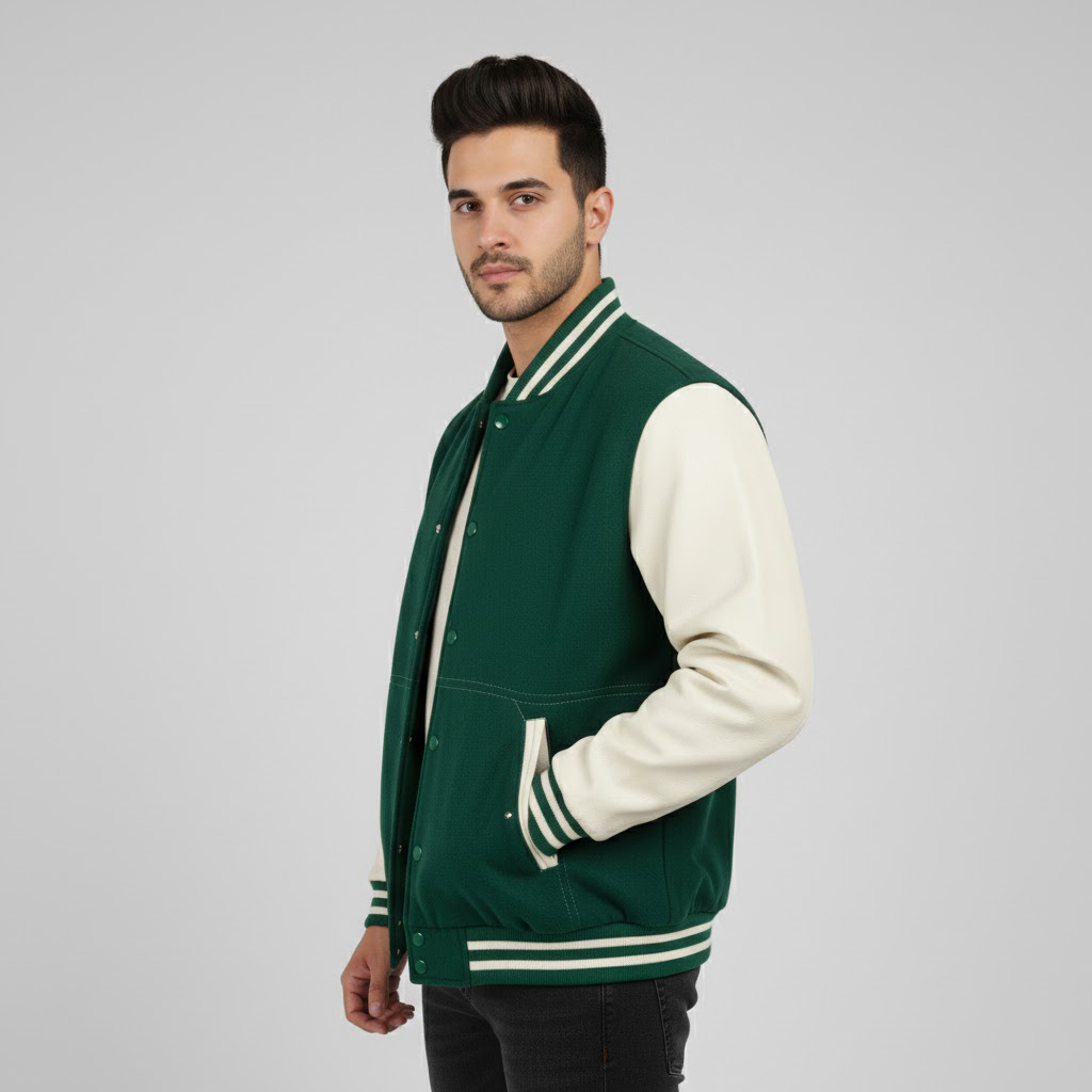 Men's Wool-Blend Letterman Jacket - Image 3