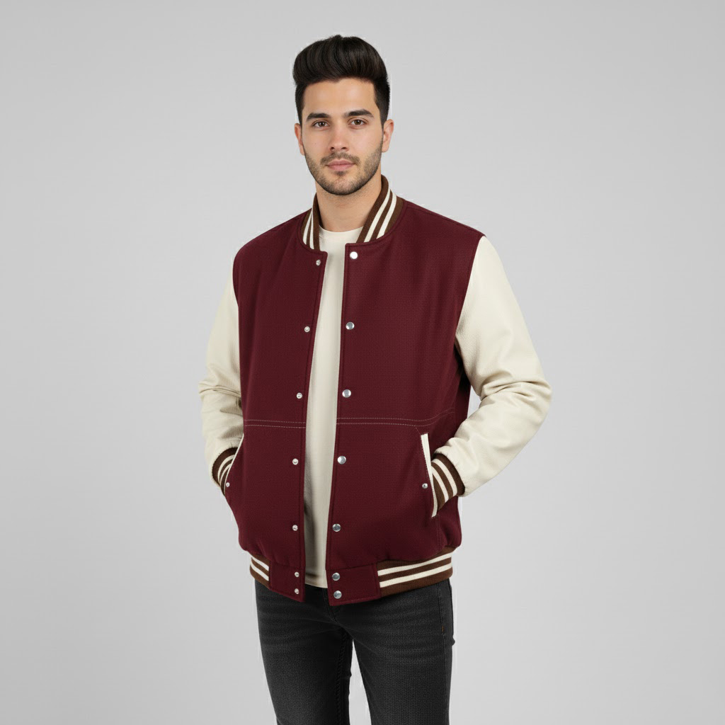 Men's Wool-Blend Letterman Jacket