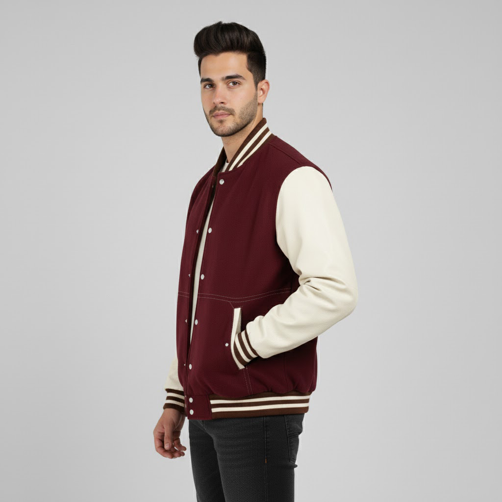 Men's Wool-Blend Letterman Jacket - Image 2