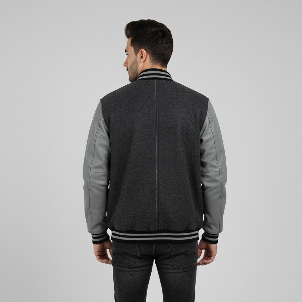 Men's Wool-Blend Letterman Jacket - Image 3