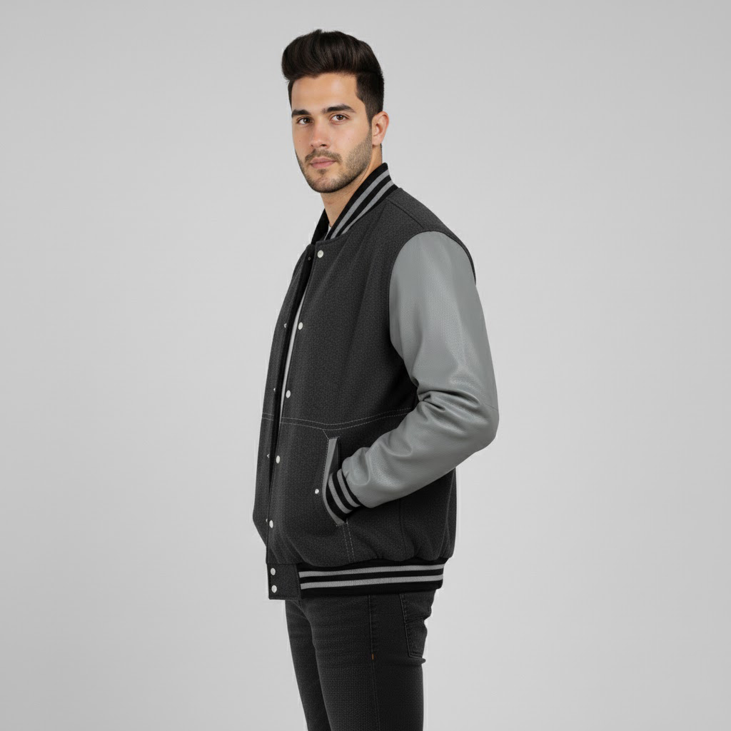 Men's Wool-Blend Letterman Jacket - Image 2
