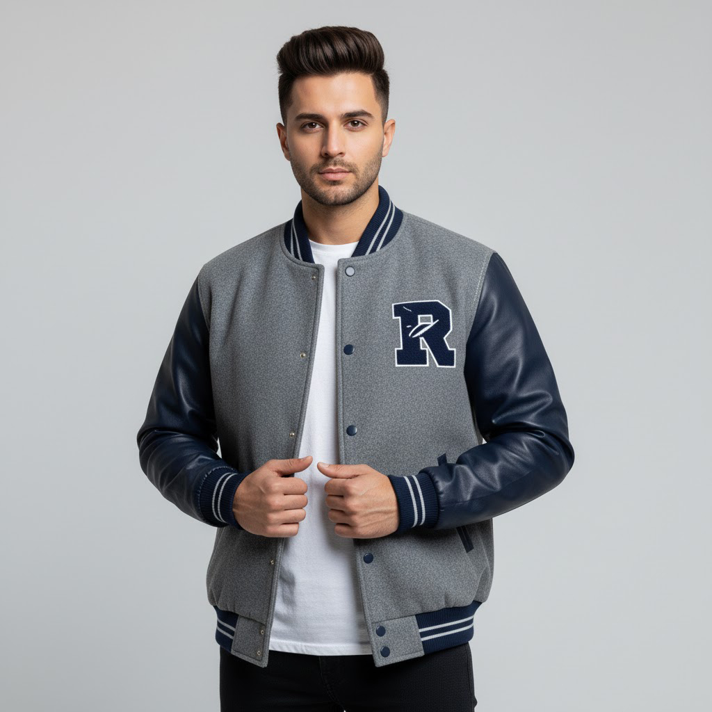 Men's Wool-Blend Letterman Jacket