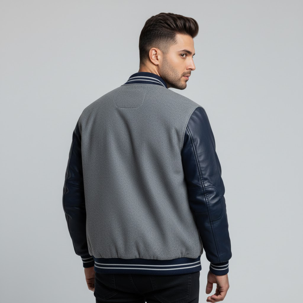 Men's Wool-Blend Letterman Jacket - Image 2