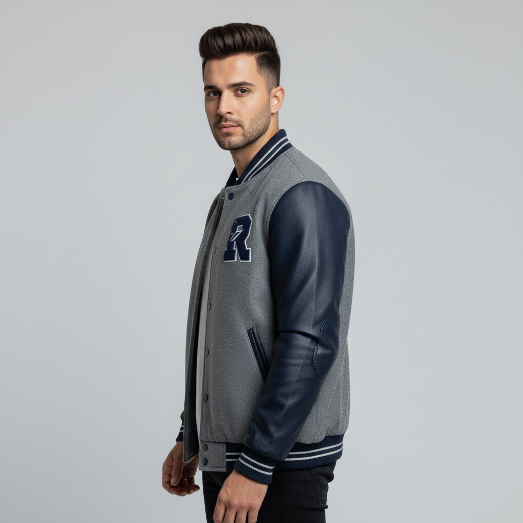 Men's Wool-Blend Letterman Jacket - Image 3