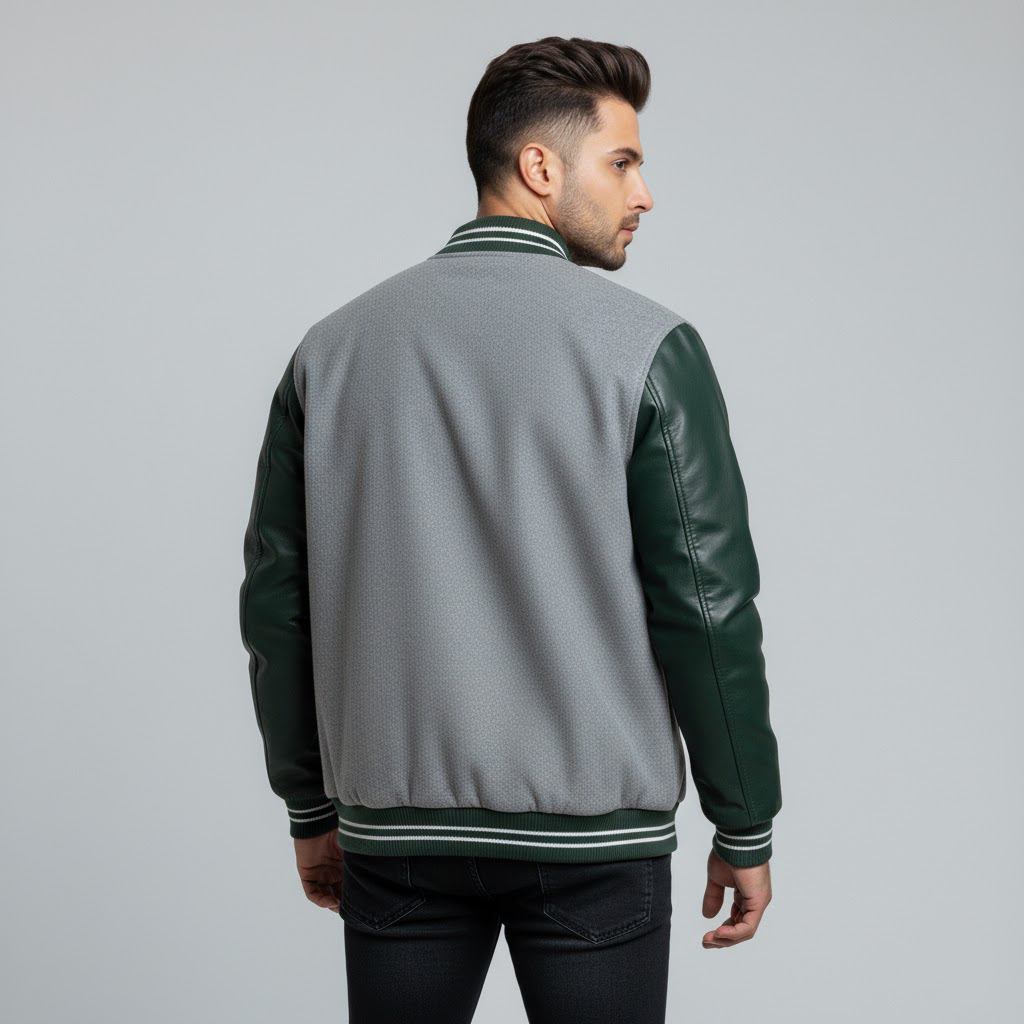 Men's Wool-Blend Letterman Jacket - Image 2