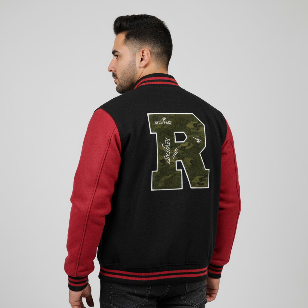Men's Wool-Blend Letterman Jacket - Image 2