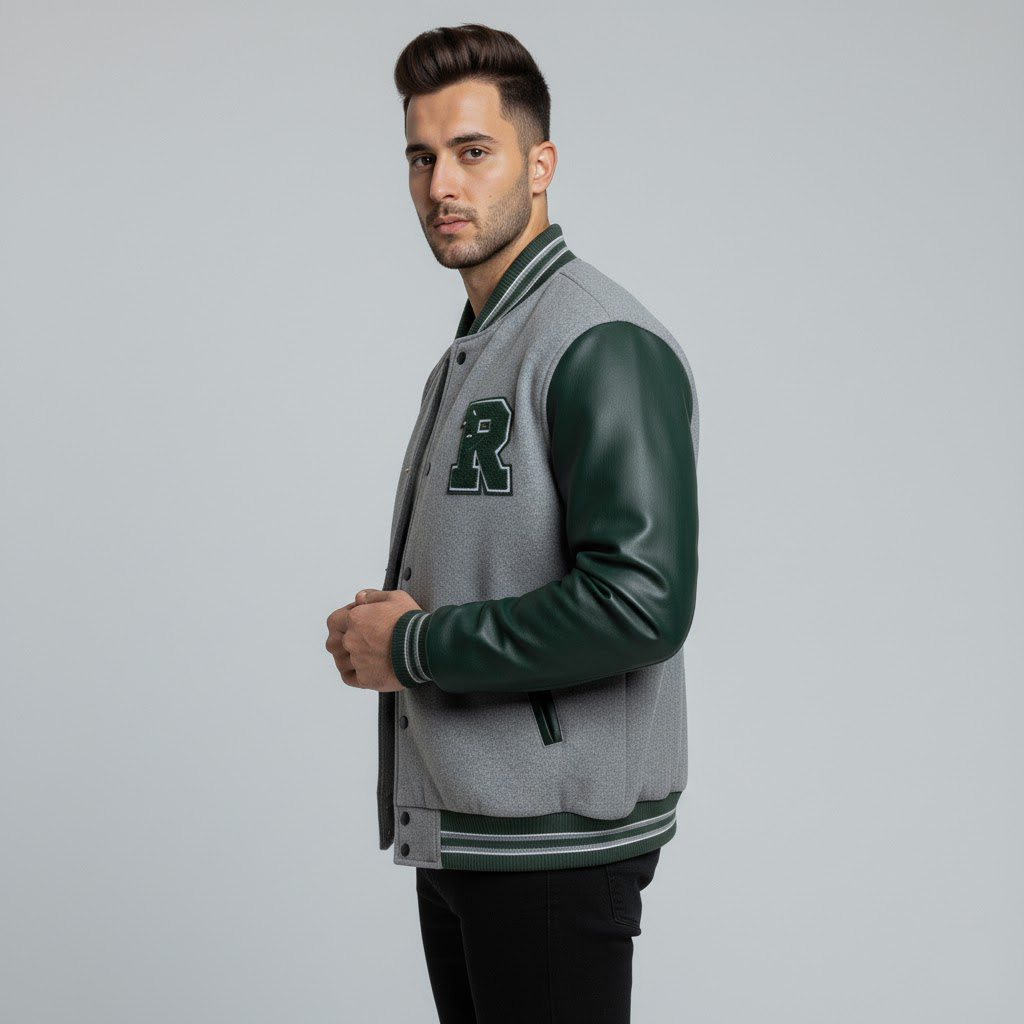 Men's Wool-Blend Letterman Jacket - Image 3