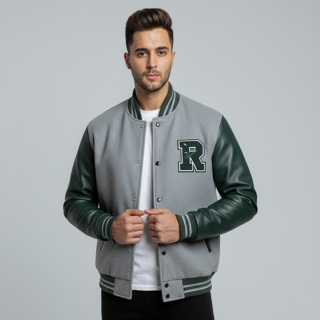 Men's Wool-Blend Letterman Jacket