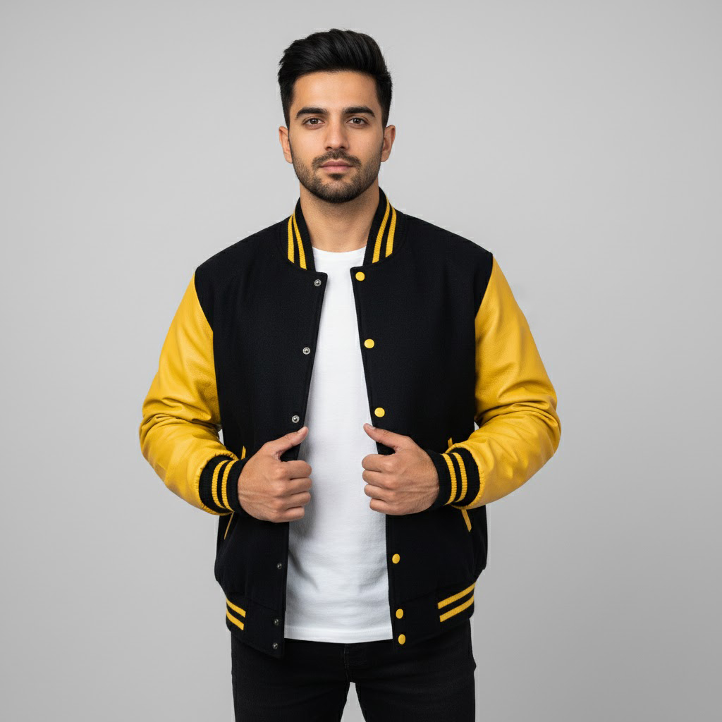 Men's Wool-Blend Letterman Jacket