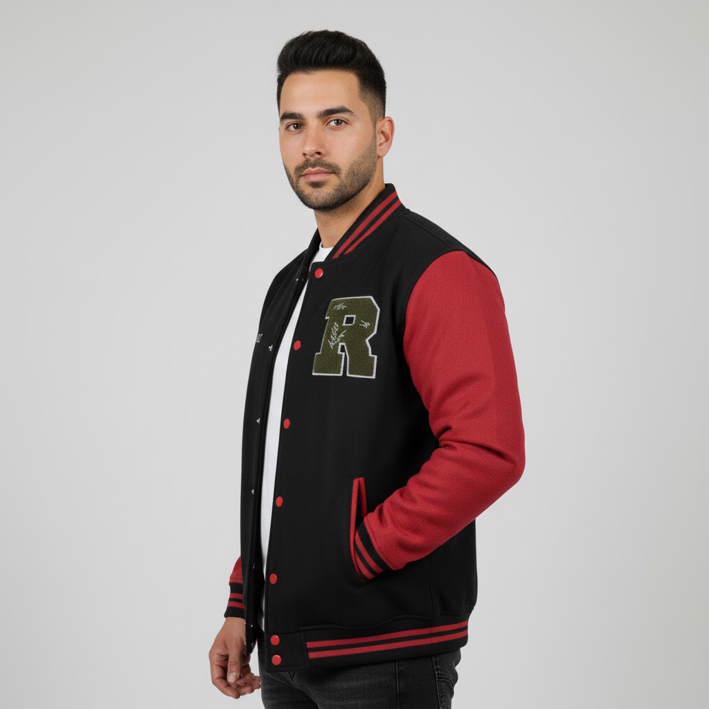 Men's Wool-Blend Letterman Jacket - Image 3