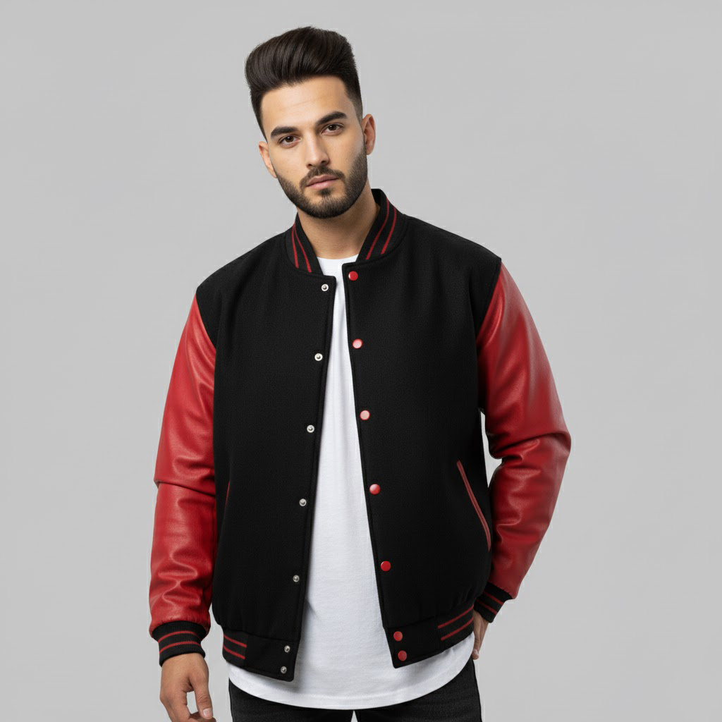 Men's Wool-Blend Letterman Jacket